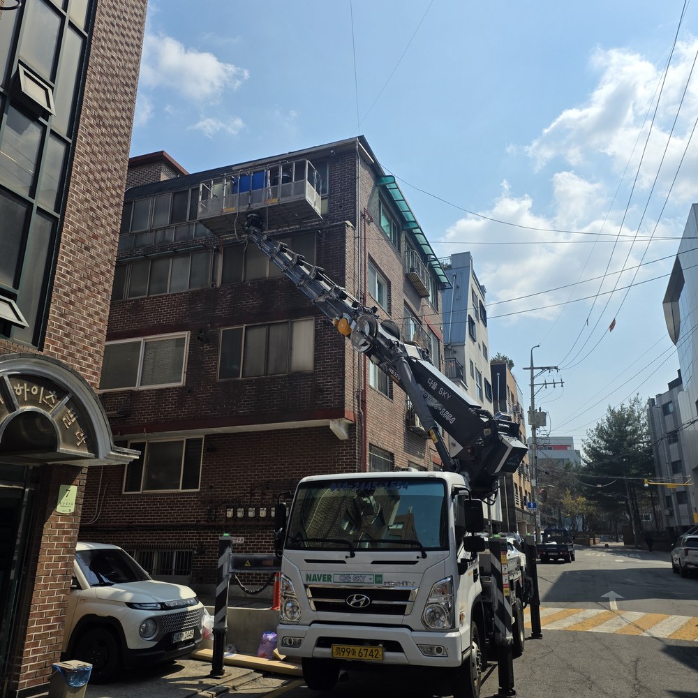 옥천 스카이차 정밀 작업 현장