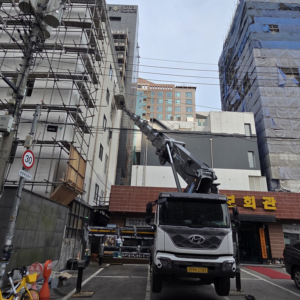 나주 스카이차 외벽 작업 현장