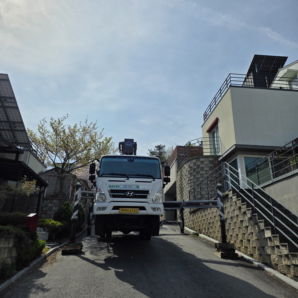 산청 스카이차 아파트 외벽 현장