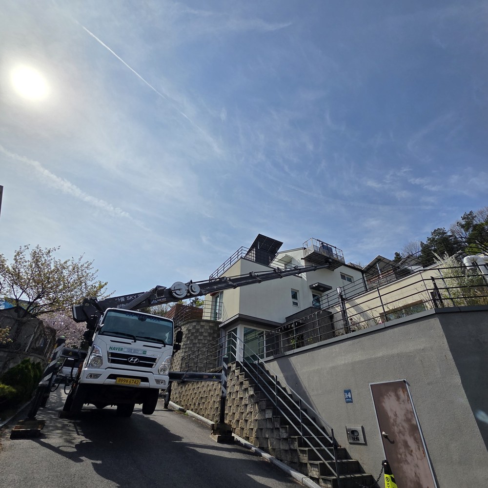 산청 스카이차 정밀 작업 현장