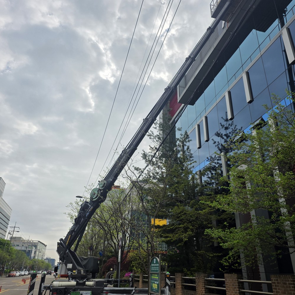 완도 스카이차 간판 작업 현장