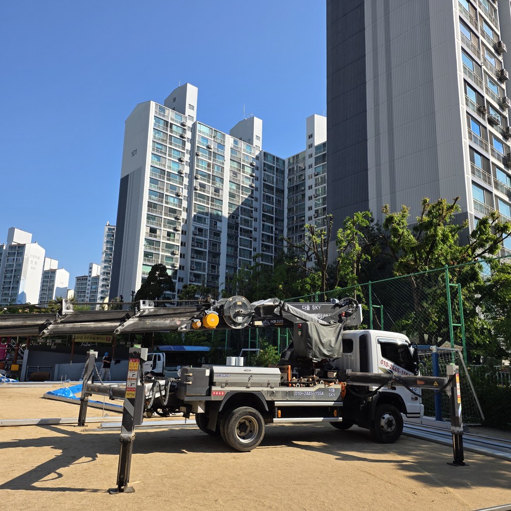 천안 스카이차 정밀 작업 현장